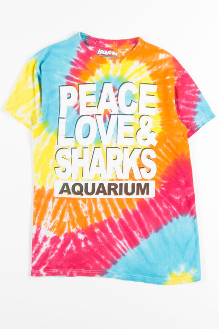 Peace Love & Sharks Tie Dye Tee