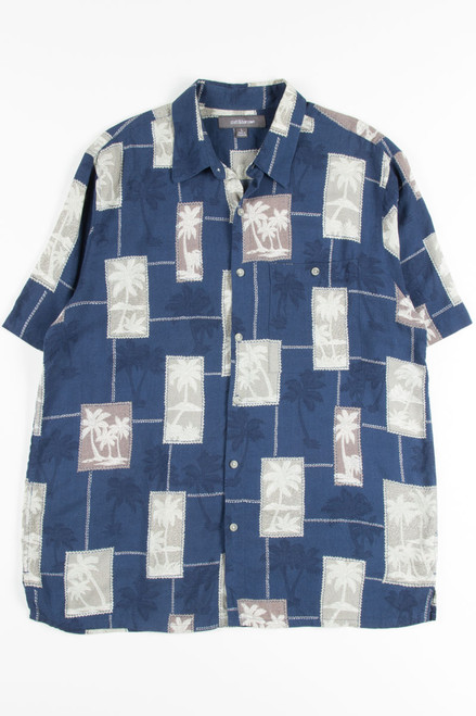 Navy Palms Vintage Hawaiian