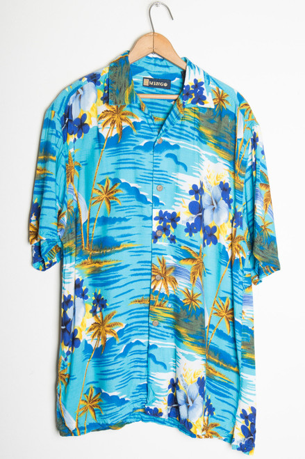 Blue Floral Vintage Hawaiian