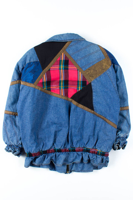 Plaid Patches Denim Jacket