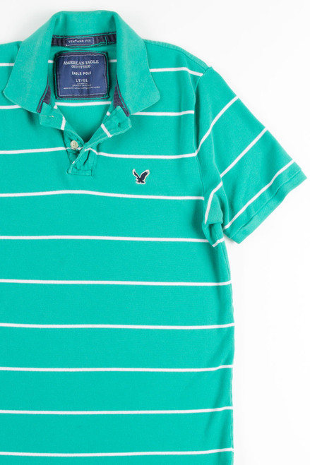 Teal Striped Polo Shirt