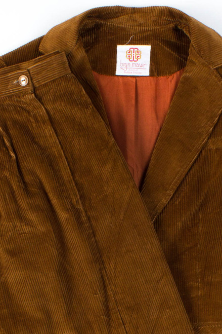 Brown Corduroy Jacket & Skirt