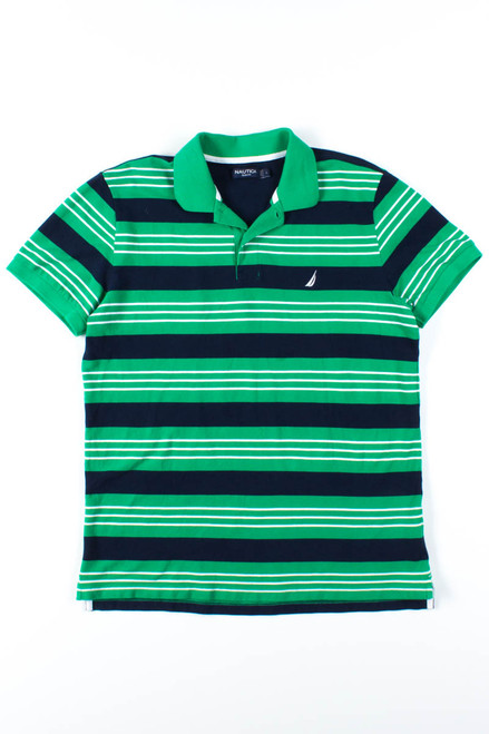 Green Striped Nautica Polo Shirt