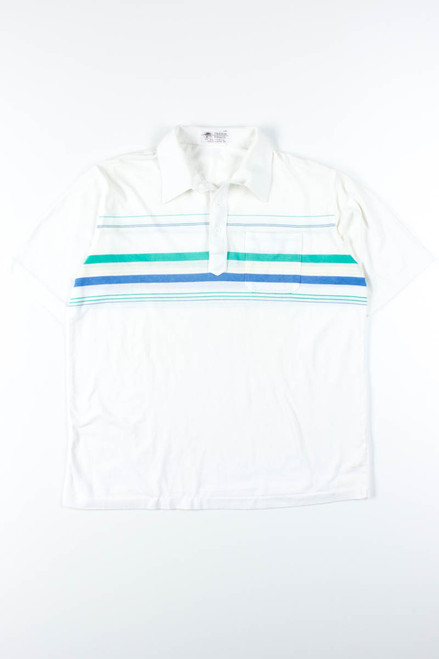 White Striped Polo Shirt