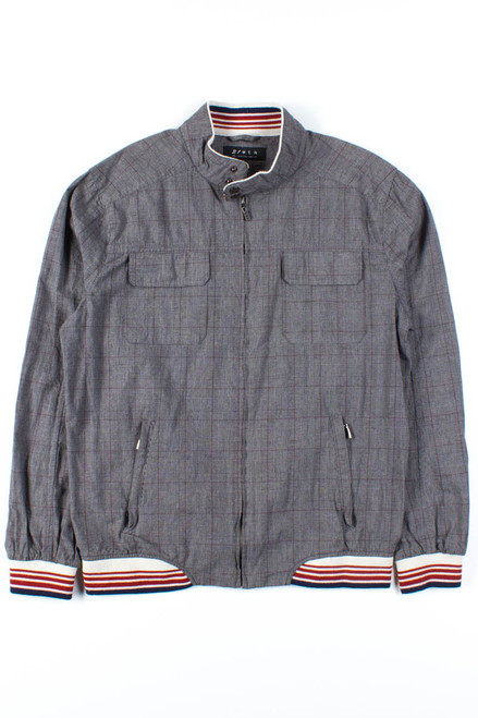 Grey Checkered Harrington Jacket