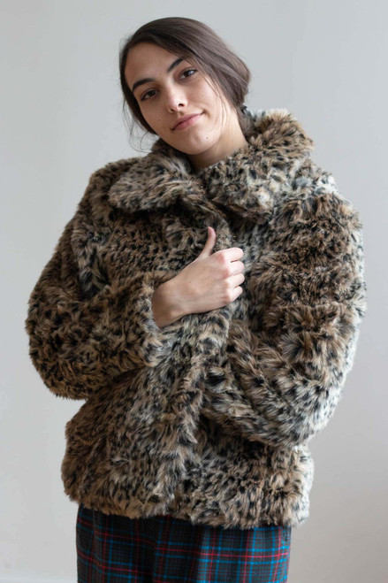 Leopard Print Fur Coat 1