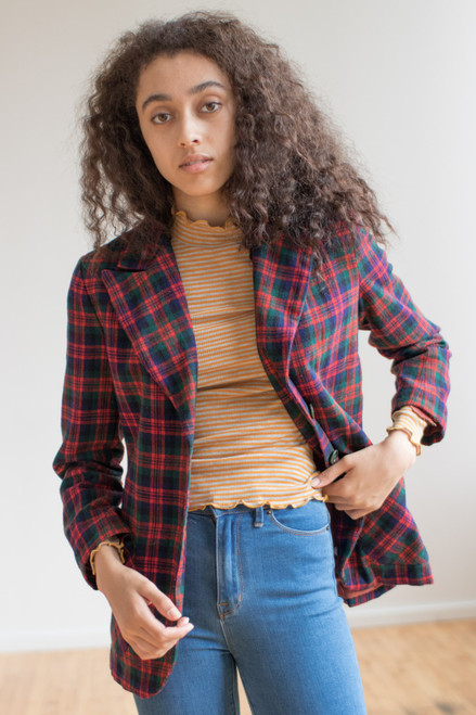 Red Plaid Blazer