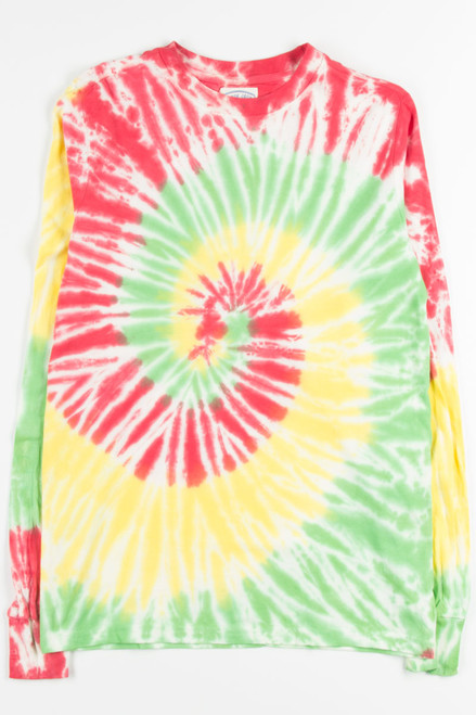 Red & Green Tie Dye Long Sleeve Tee