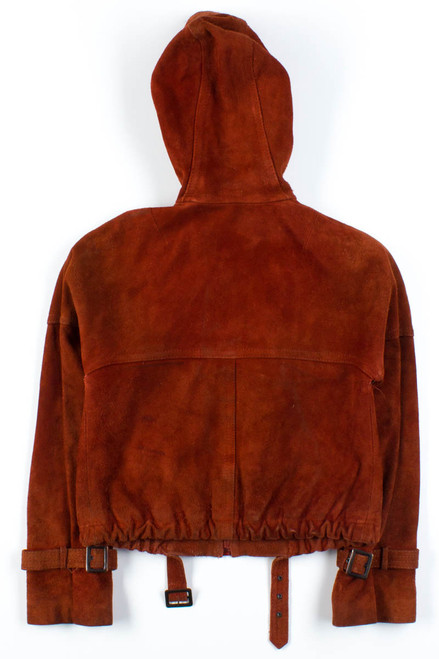 Rust Suede Hooded Jacket