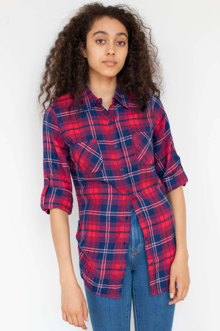 Lychee Button Side Flannel Shirt