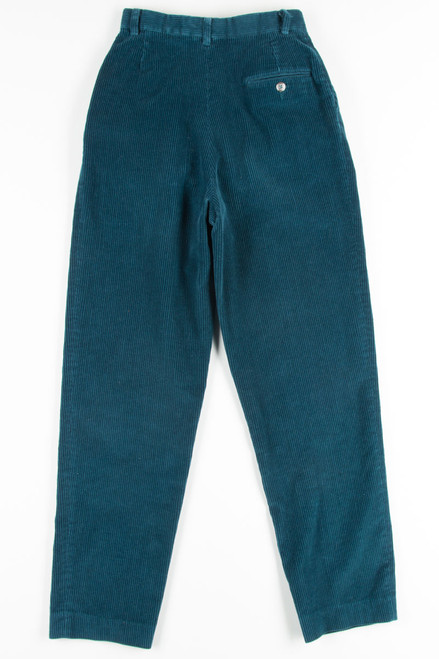 High Waisted Teal Corduroy Pants