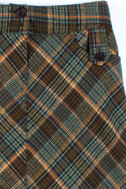Brown Wool Plaid Skirt - Ragstock.com