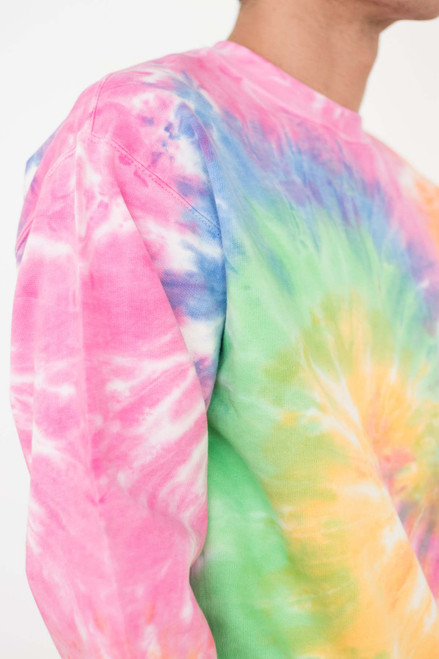 Stitches Chicago Cubs Neon Rainbow Tie Dye Hooded Sweatshirt Medium