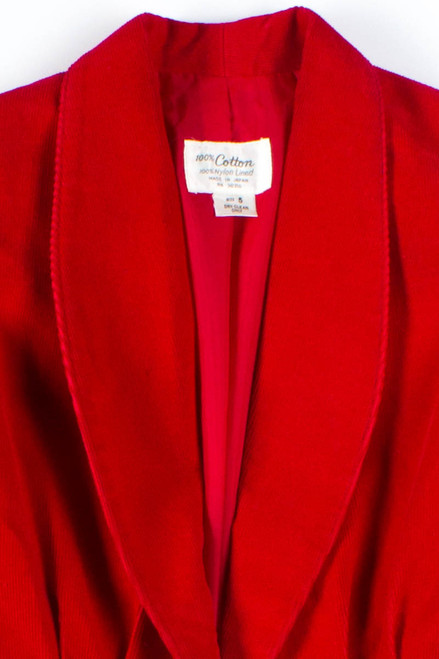 Red Corduroy Women's Blazer