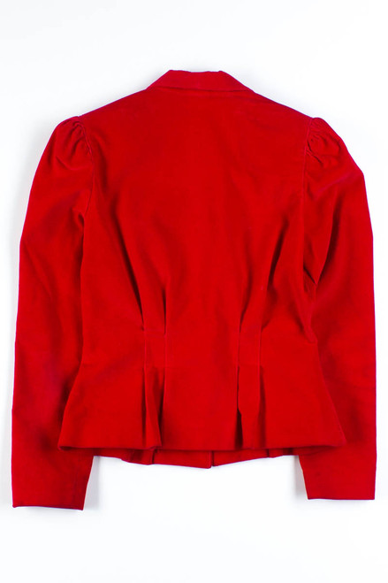 Red Corduroy Women's Blazer