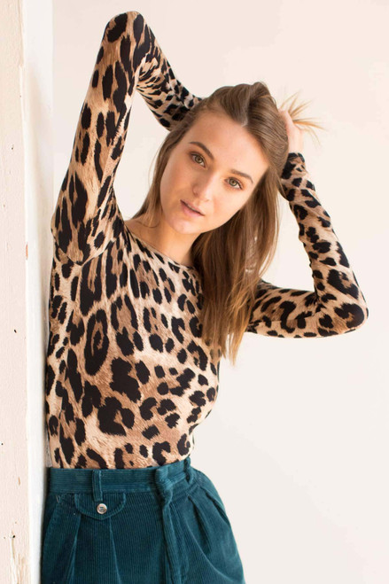 Long Sleeve Leopard Bodysuit