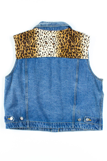 Leopard Print Denim Vest