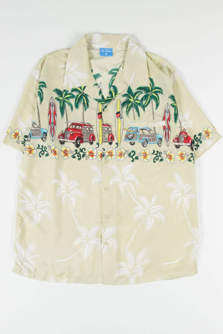 Beige Surfer Life Hawaiian Shirt