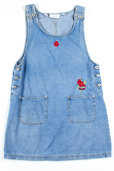 Red Poppy Denim Dress