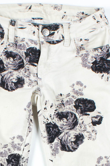 White Floral Jeggings (sz. 2 Long)