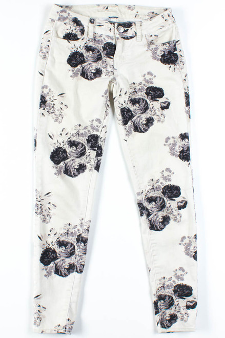 White Floral Jeggings (sz. 2 Long)