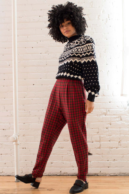 Red Plaid Stirrup Pants