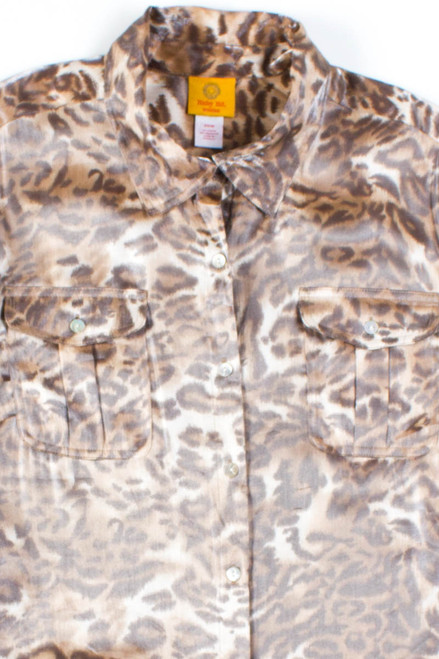 Shiny Metallic Leopard Print Shirt