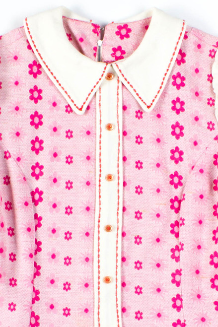 Pink Daisy Collared Dress