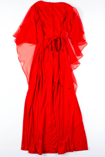 Red Mesh Wing Dress