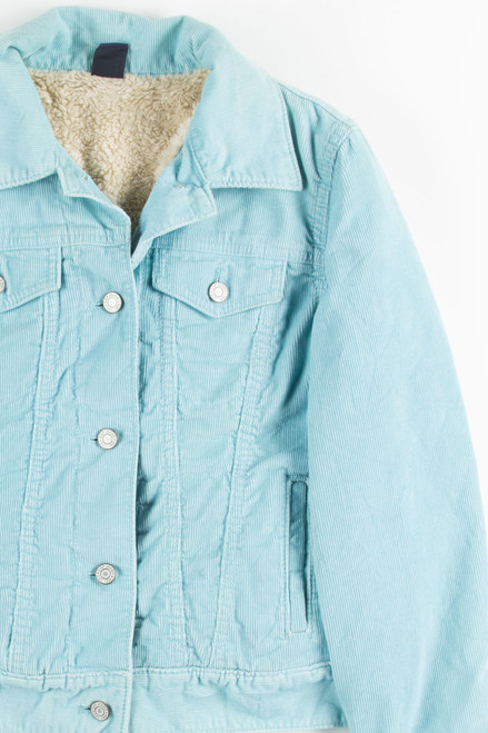 Blue Sherpa Lined Corduroy Jacket