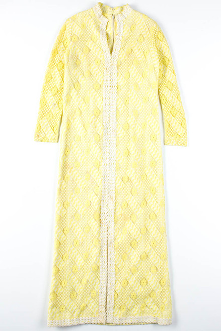 Yellow Lace Robe Dress
