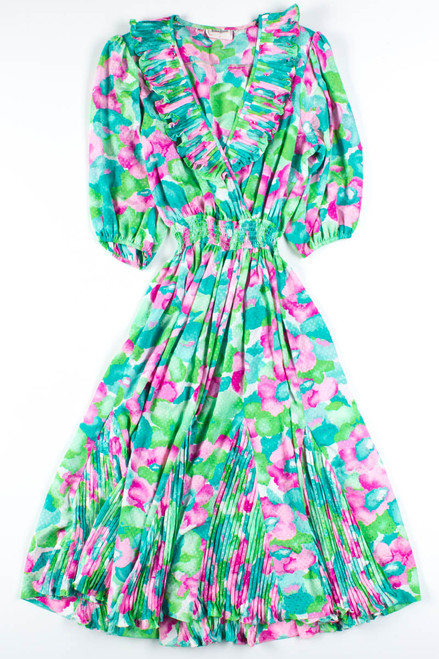 Multicolor Floral Wrap Dress