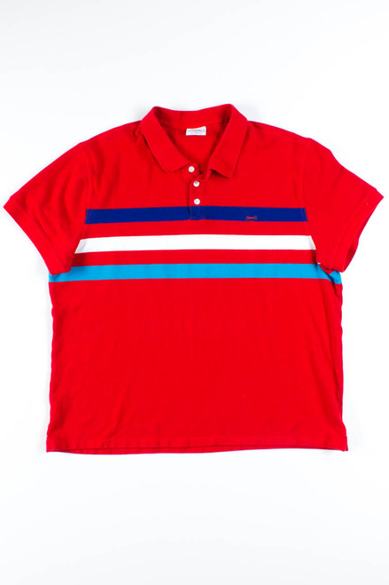 Red Chest Striped Polo Shirt