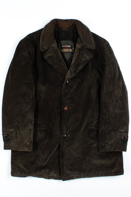Dark Brown Corduroy Winter Coat