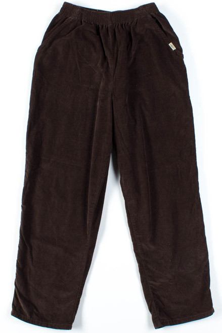 Brown Elastic Velvet Pants