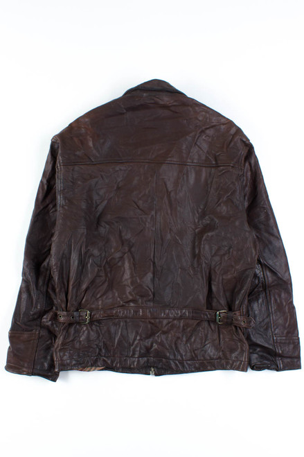 Brown Leather Biker Jacket