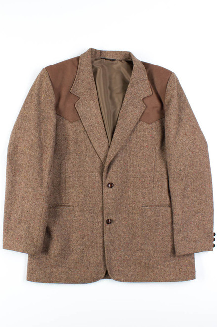 Brown Wool Tweed Blazer