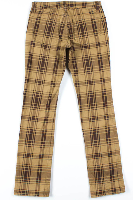 Brown Plaid Jeans