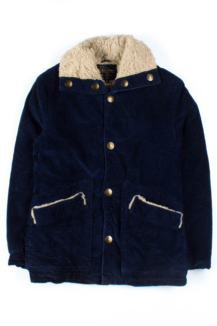 Navy Sherpa Lined Corduroy Jacket