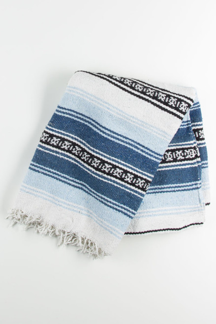 Blue Striped Baja Blanket