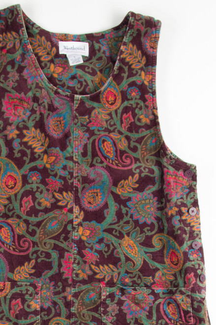 Plum Paisley Corduroy Dress