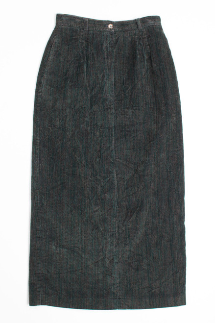 Dark Green Corduroy Pencil Skirt