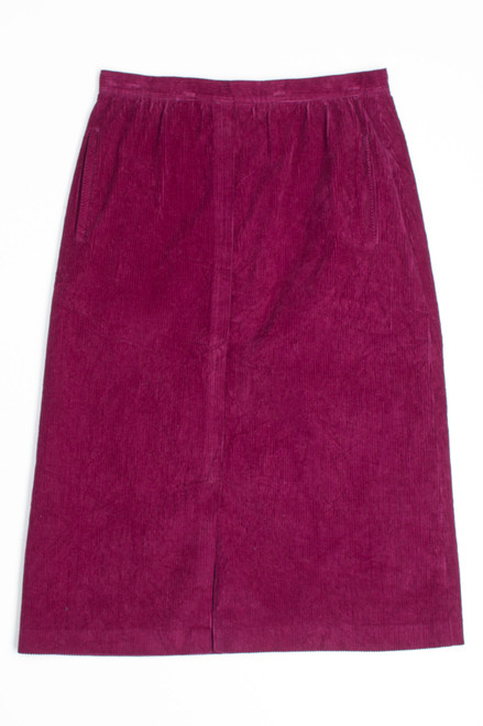 Plum Corduroy Skirt