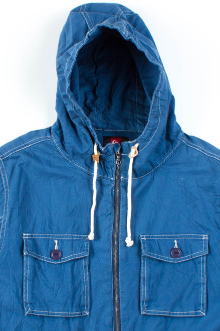 Blue Canvas Hooded Jacket