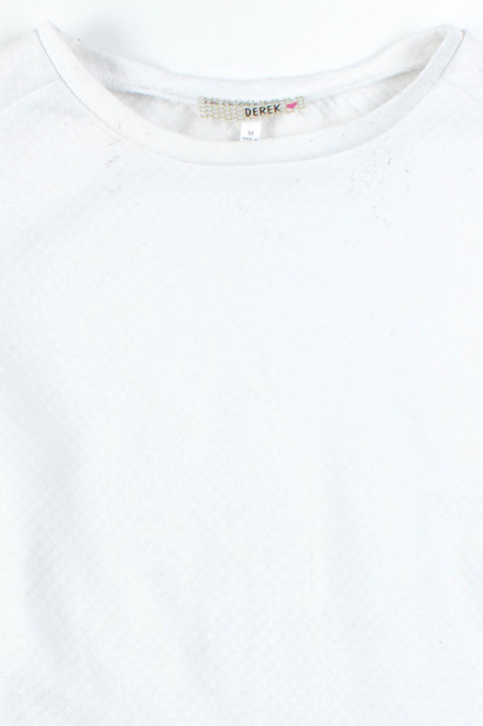 White Quilted Sweatshirt 1