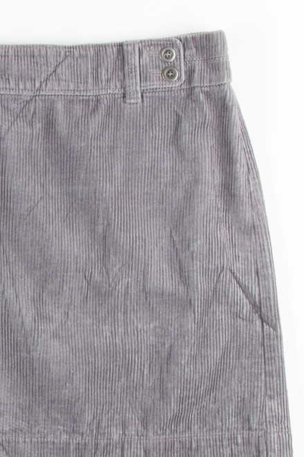 Grey Corduroy Mini Skirt