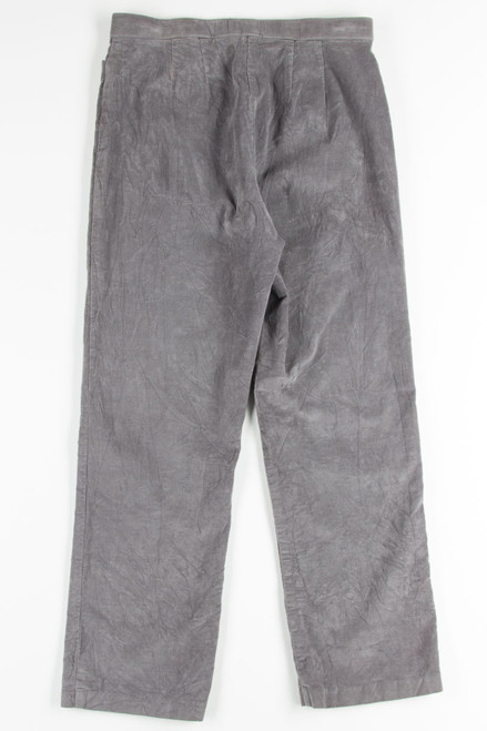 Grey Ankle Corduroy Pants