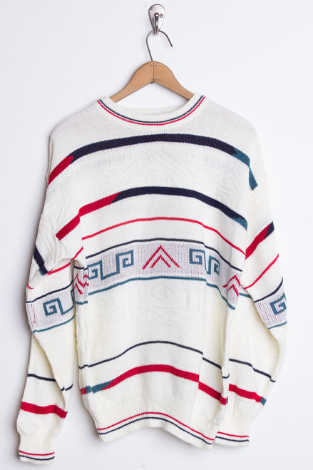 Vintage Striped Pattern Knit Sweater