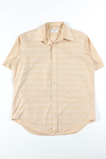 Peach Geometric Button Up Shirt