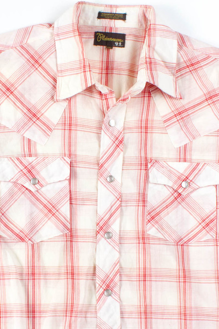 Red & White Plaid Button Up Shirt